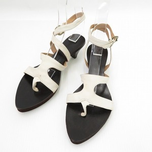 #sns Mihara Yasuhiro MIHARAYASUHIRO sandals 24.5 white black leather lady's [697326]