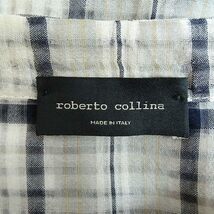 #anc ロベルトコリーナ ROBERTOCOLLINA チュニック M 白系 グレー チェック シースルー シャツ ブラウス イタリア製 レディース [766866]_画像6