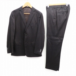 #axc エルメネジルドゼニア ErmenegildoZegna シングルスーツ S2B 48C こげ茶 ストライプ メンズ [768926]