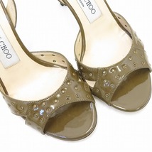 #sns ジミーチュウ JIMMYCHOO サンダル 36 カーキ エナメル パテントレザー パンチング レディース [582996]_画像5