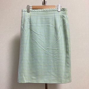 #wnc Escada ESCADA юбка 40 желтый зеленый серия проверка шелк . женский [764423]