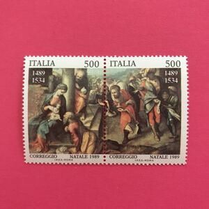 外国未使用切手★イタリア 1989年 クリスマス 2種