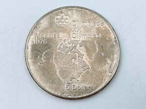 【銀貨】カナダ モントリオールオリンピック 1976年 5ドル 24.3グラム 北アメリカ ☆現状品(HS082)