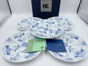 【未使用】ヒロコ・コシノ ニッコー NIKKO 19センチ 中皿 5枚セット 箱あり (HS096)