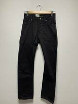 未使用☆[Nudie Jeans] 定価42,900 Loose Leaf 669 リペア加工 スキニーデニムパンツ 26 ブラック イタリア製 ヌーディージーンズ_画像2