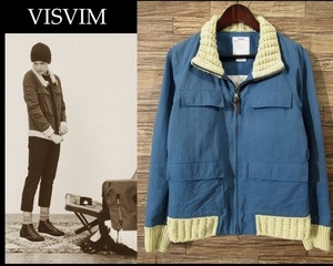 希少 visvim ビズビム 初代 10AW ビンテージ ウォッシュ 加工 REDWOOD KNIT COLLAR JACKET レッドウッド ニット カラー ジャケット S