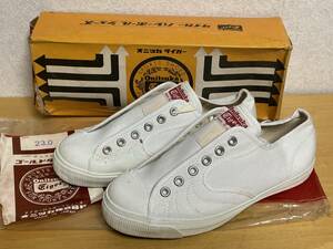 13 unused goods 60s 70s Onitsuka Tigeronitsuka Tiger tennis shoes Gold Tiger canvas sneakers 23cm dead 