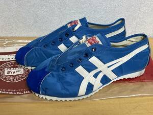 34 未使用品 60s 70s Onitsuka Tiger オニツカタイガー マラソンシューズ マラップ ナイロン DX ブルー スニーカー 23.5cm デッドストック