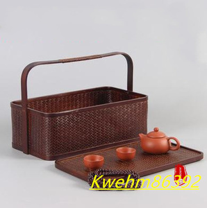 竹かご★茶道具★収納する★竹細工★工芸品★手作り★收納盒の商品画像