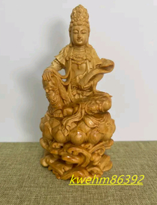 木彫り 仏像 自在観音 観音菩薩 座像 仏教工芸 精密彫刻