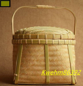 職人手作り 竹編みバッグ 古風 茶道具収納 収納ケース古風