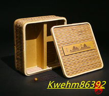 竹で編んだかご 収納ボックス 收納盒 竹細工 茶道具籠_画像2