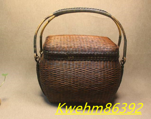 竹編みバッグ 茶道具収納 収納ケース古風 職人手作り