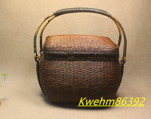 竹編みバッグ 茶道具収納 収納ケース古風 職人手作り