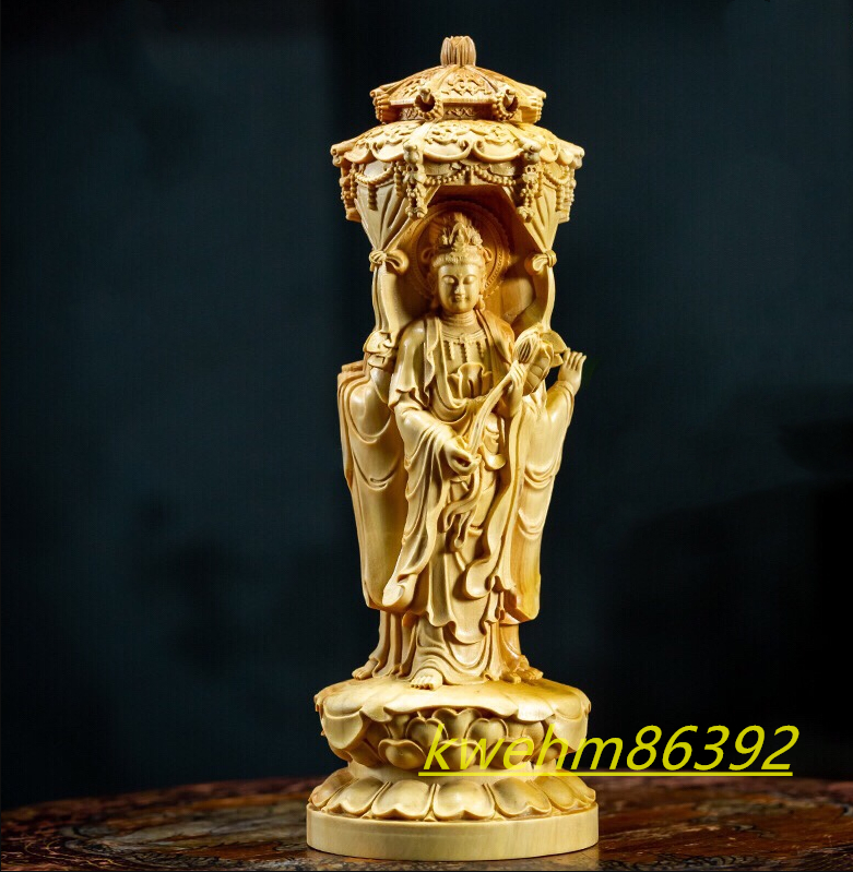 木彫り 仏像 西方三聖（観世音菩薩 阿弥陀如来 勢至菩薩） 立像 彫刻