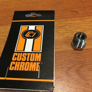 ハーレー CUSTOM CHROME オイルライン プラグ　1個 未使用 1/4 NPT カスタムクローム 020539