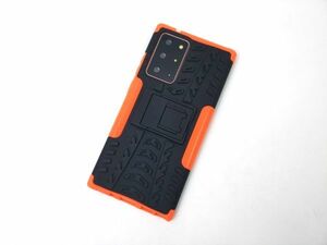 Galaxy Note20 Ultra用 スタンド カバー 耐衝撃ケース SC-53A/SCG06 オレンジ