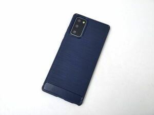 Galaxy Note20用 ソフトケース カーボン カバー note 20 ネイビー