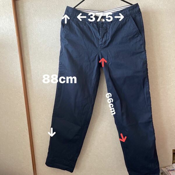 TOMMY HILFIGER チノパン 紺色　股下66cm サイズ2