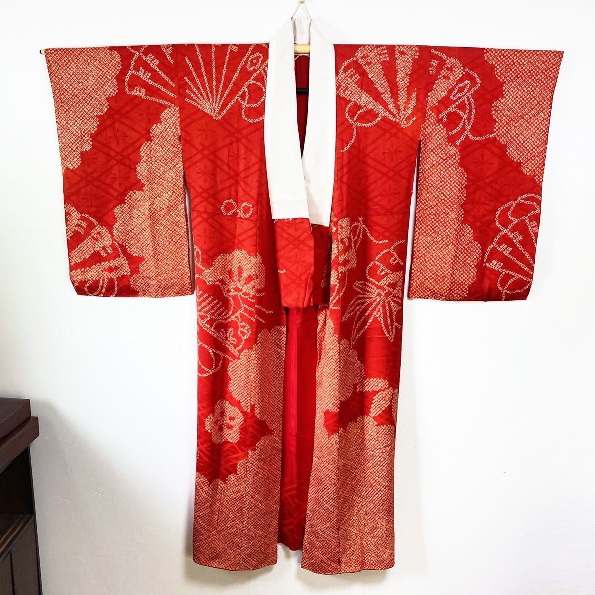 超美品 ☆小振袖用長襦袢 /裄64.2袖丈89.2/ 刺繍半衿付☆美品 209u9