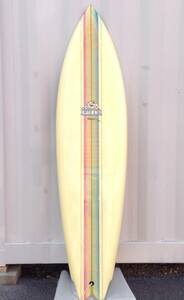 サーフボード ☆ ISLAND SURFBOARDS HAWAII ☆ ６.７ＦＴ ≒ ２０１cm レインボー ストライプ ☆ ビンテージ ☆