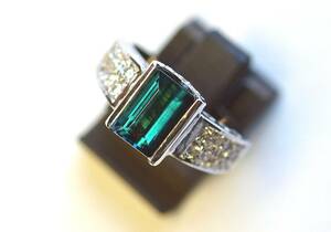  free shipping . price 750WG blue tourmaline ring 