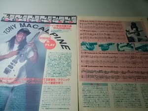 ヤングギター☆記事☆切り抜き☆TONY MACALPINE☆インタビュー＆奏法分析☆マカパイン奏法/MADNESS☆完全ビデオ取材▽3DZ：ccc582