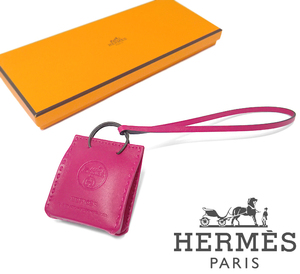 [ не использовался товар очень красивый товар ] Hermes HERMESsak Ora nju брелок для ключа очарование anyo-miro кожа кожа f.- автомобиль красный лиловый с ящиком 