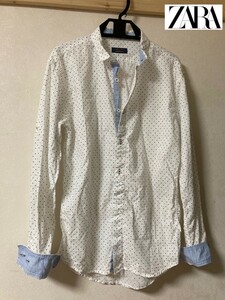 ZARA MAN 　ザラjeansドットシャツ 長袖シャツ