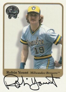 2001 FLEER GREATS OF THE GAME Robin Yount Auto BREWERS LEGEND HOF 名作 SP!!