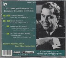 [CD/Bridge]ブラームス:ヴァイオリン・ソナタ第1番ト長調Op.78他/H.シェリング(vn)&G.グラフマン(p) 1971.12.3他_画像2