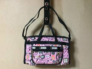 未使用★LeSportsac / レスポートサック・BROOKE（2wayショルダーバッグ）「TICK TOCK」直営店限定柄★さまざまな時計柄