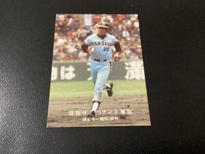  Home Ran card Calbee 77 year blue version rice field .( Hanshin )No.76 Professional Baseball card 