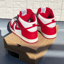 NIKE DUNK HI WHITE VARSITY RED 赤 29cm/11 ダンク・レアな別素材モデル！_画像3