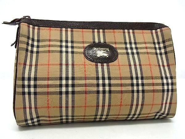 日本最級 未使用 BURBERRY バーバリー チェック クラッチバッグ 24×18