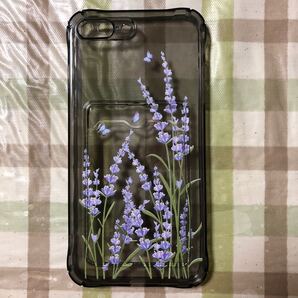 未使用 iPhone8Plus携帯クリアカバー グレー