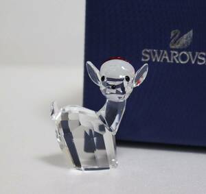 新品 本物 スワロフスキー 雌のシカ サンタ帽子 置物 5135853 クリスタル SWAROVSKI 動物 クリスマス 6000