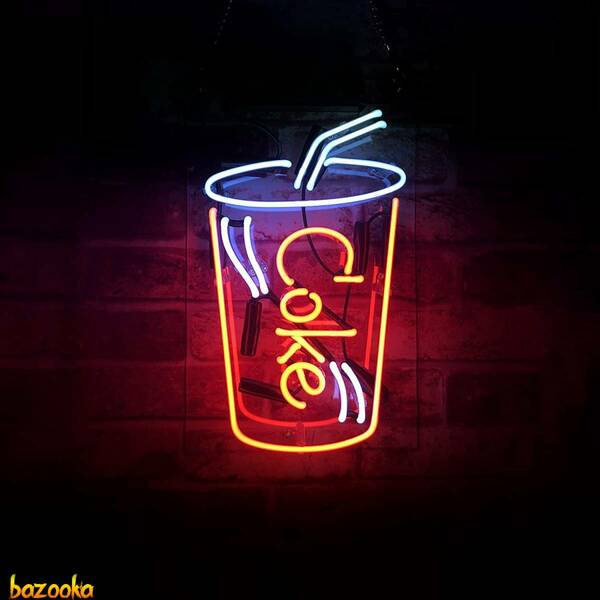ネオンサイン Coke Cup クール 存在感抜群 取付簡単 アメリカン ルームデコレーション LEDイルミネーション ナイトライト 装飾 雰囲気作り
