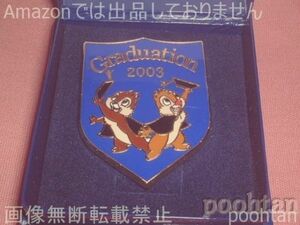 @ Disney store official 2003 year chip & Dale pin badge blue 