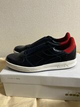 【定価3万】新品 diadora Heritage 27.5cm 28cm スニーカー ネイビー ブルー 紐なし スリッポン UK9.5_画像5