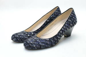 26# new goods! original leather round tweed pumps (21cm)