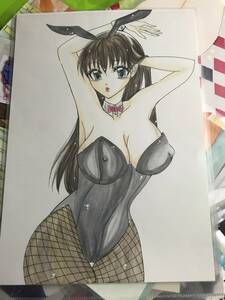 Art hand Auction Bunny girl/handwritten illustration, comics, anime goods, hand drawn illustration