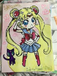 Art hand Auction Sailor Moon F1･Handwritten illustration, comics, anime goods, hand drawn illustration