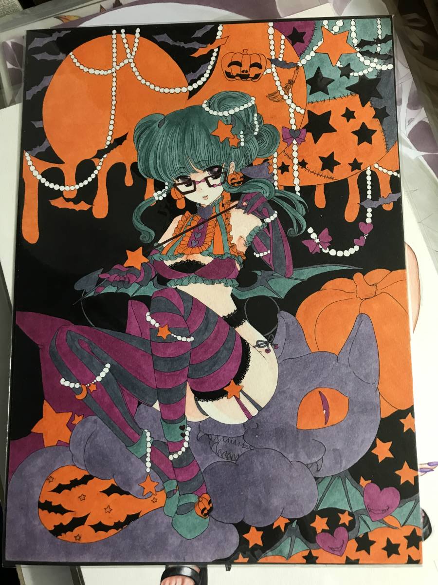 Handschriftliche Illustration der Halloween-Schwester, Comics, Anime-Waren, handgezeichnete Illustration