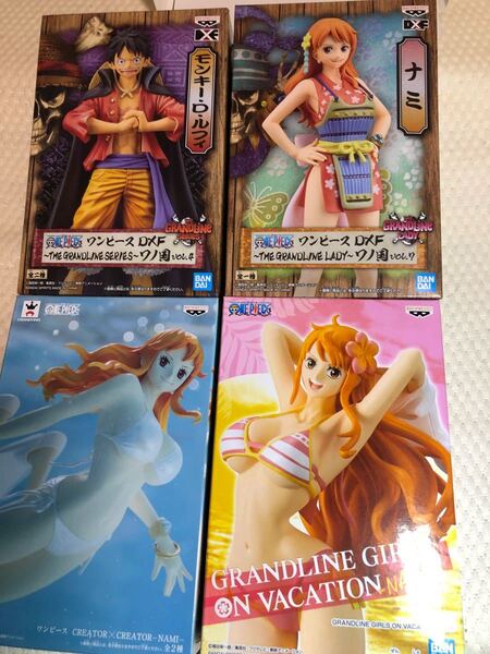 ★ ワンピース ☆ワノ国 のルフィとナミ& ナミNAMI★☆セクシー水着ベスト2種☆★フィギュア 4セット◎新品未開封 送料無料!