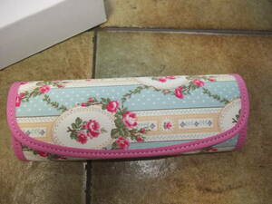  rose pattern hard glasses case unused goods 