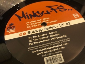 12”★Ming & FS / Subway Series 12'' #2 / アングラ！