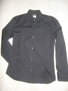 送料無料 90’s agnes b.HOMME アニエスベー VINTAGE ブラック ドレス シャツ 1（S）黒 ユーロ フレンチ ワーク ンテージ アーカイ 90年代