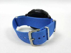 nato type nylon made military strap wristwatch cloth belt light blue 18mm