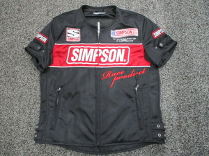 展示未使用品★SIMPSON シンプソン NSM-2109 ライダースショートスリーブジャケット ブラック/レッド Sサイズ★